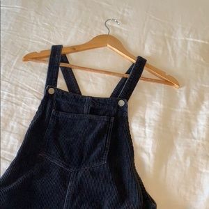 Navy corduroy overall dress